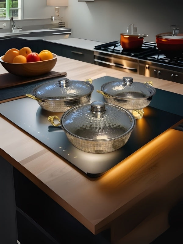 Şehzademutfak Bakır Görünümlü Alüminyum 3'lüyumurta Tava Seti